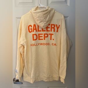 Gallery Dept. 100% Cotton Made In USA Graphic Hoodie, Butter Yellow, L